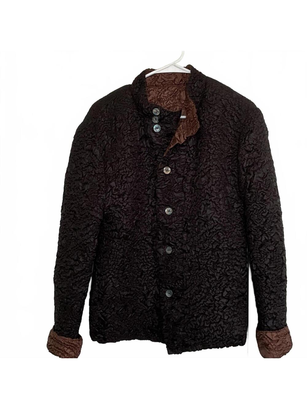 Reversible women’s Black and Brown Textured Jacket